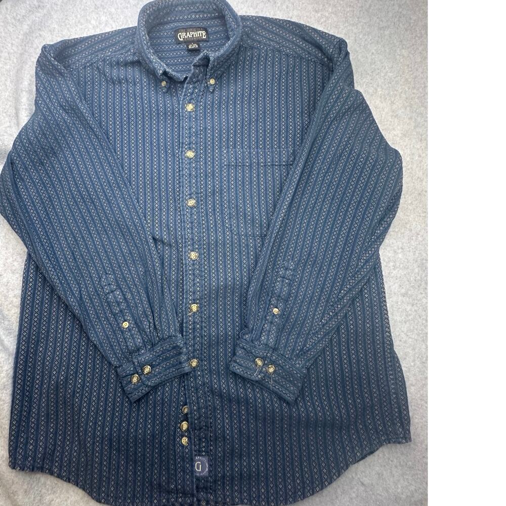 Vintage 90s western Gorpcore Grunge Graphite Jeanswear Button-Down Shirt